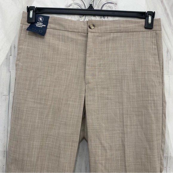 Hart Schaffner Marx Pants Size 32x32 Tan Beige Dress Drawstring Straight Flat - Picture 2 of 13